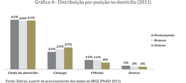 Gráfi co 4– Distribuição por posição no domicílio (2011)